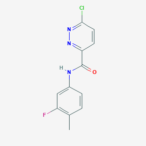 molecular formula C12H9ClFN3O B7575360 6-chloro-N-(3-fluoro-4-methylphenyl)pyridazine-3-carboxamide 