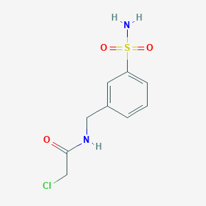 molecular formula C9H11ClN2O3S B7575367 2-chloro-N-[(3-sulfamoylphenyl)methyl]acetamide 