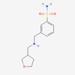 molecular formula C12H18N2O3S B7575369 3-[(Oxolan-3-ylmethylamino)methyl]benzenesulfonamide 