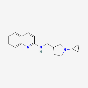 molecular formula C17H21N3 B7575382 N-[(1-cyclopropylpyrrolidin-3-yl)methyl]quinolin-2-amine 