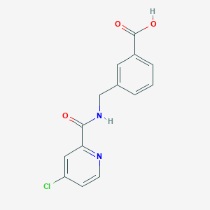 molecular formula C14H11ClN2O3 B7575394 3-[[(4-Chloropyridine-2-carbonyl)amino]methyl]benzoic acid 