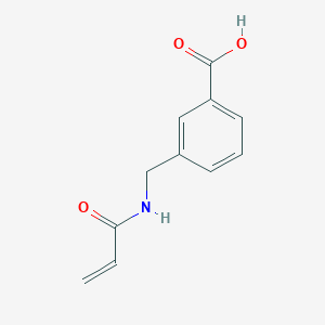 molecular formula C11H11NO3 B7575398 3-[(Prop-2-enoylamino)methyl]benzoic acid 