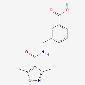 molecular formula C14H14N2O4 B7575433 3-[[(3,5-Dimethyl-1,2-oxazole-4-carbonyl)amino]methyl]benzoic acid 