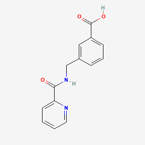 molecular formula C14H12N2O3 B7575438 3-[(Pyridine-2-carbonylamino)methyl]benzoic acid 