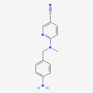 molecular formula C14H14N4 B7575466 6-[(4-Aminophenyl)methyl-methylamino]pyridine-3-carbonitrile 