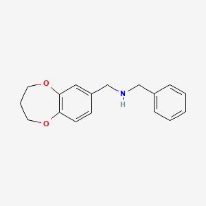 molecular formula C17H19NO2 B7575475 N-(3,4-dihydro-2H-1,5-benzodioxepin-7-ylmethyl)-1-phenylmethanamine 