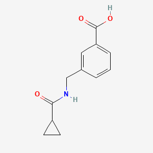 molecular formula C12H13NO3 B7575479 3-[(Cyclopropylformamido)methyl]benzoic acid 