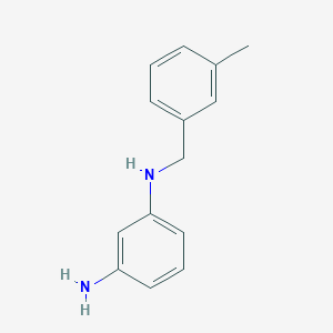 molecular formula C14H16N2 B7575484 3-N-[(3-methylphenyl)methyl]benzene-1,3-diamine 