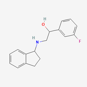 molecular formula C17H18FNO B7575511 2-(2,3-dihydro-1H-inden-1-ylamino)-1-(3-fluorophenyl)ethanol 