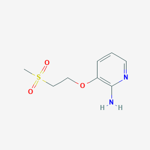 molecular formula C8H12N2O3S B7575516 3-(2-Methanesulfonylethoxy)pyridin-2-amine 