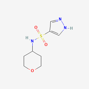 molecular formula C8H13N3O3S B7575519 N-(oxan-4-yl)-1H-pyrazole-4-sulfonamide 