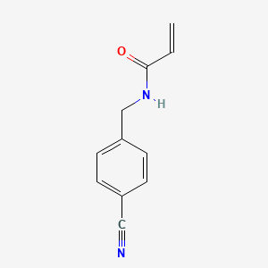 molecular formula C11H10N2O B7575525 N-[(4-cyanophenyl)methyl]prop-2-enamide 