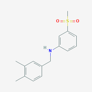 molecular formula C16H19NO2S B7575537 N-[(3,4-dimethylphenyl)methyl]-3-methylsulfonylaniline 