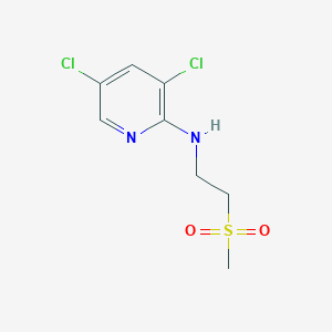 molecular formula C8H10Cl2N2O2S B7575545 3,5-dichloro-N-(2-methylsulfonylethyl)pyridin-2-amine 