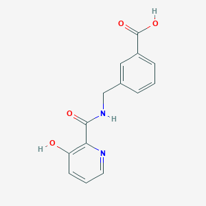 molecular formula C14H12N2O4 B7575583 3-[[(3-Hydroxypyridine-2-carbonyl)amino]methyl]benzoic acid 