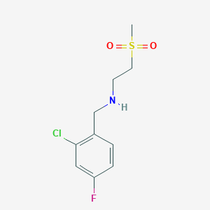 molecular formula C10H13ClFNO2S B7575587 N-[(2-chloro-4-fluorophenyl)methyl]-2-methylsulfonylethanamine 