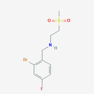 molecular formula C10H13BrFNO2S B7575600 N-[(2-bromo-4-fluorophenyl)methyl]-2-methylsulfonylethanamine 