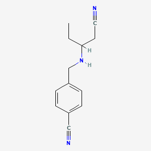 molecular formula C13H15N3 B7575622 4-[(1-Cyanobutan-2-ylamino)methyl]benzonitrile 