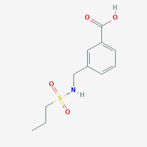molecular formula C11H15NO4S B7575666 3-[(Propylsulfonylamino)methyl]benzoic acid 