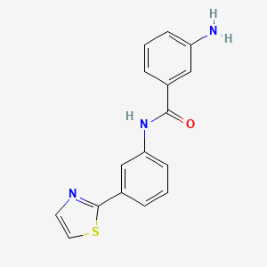molecular formula C16H13N3OS B7575676 3-amino-N-[3-(1,3-thiazol-2-yl)phenyl]benzamide 