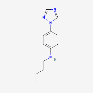 molecular formula C12H16N4 B7575678 N-butyl-4-(1,2,4-triazol-1-yl)aniline 