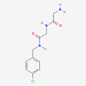 molecular formula C12H16ClN3O2 B7575730 2-amino-N-[2-[(4-chlorophenyl)methyl-methylamino]-2-oxoethyl]acetamide 
