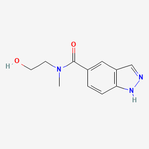 molecular formula C11H13N3O2 B7575747 1h-Indazole-5-carboxamide,n-(2-hydroxyethyl)-n-methyl- 
