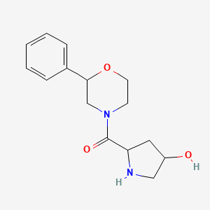 molecular formula C15H20N2O3 B7575760 (4-Hydroxypyrrolidin-2-yl)-(2-phenylmorpholin-4-yl)methanone 