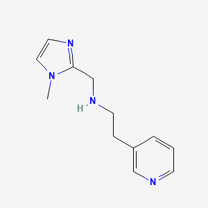 molecular formula C12H16N4 B7575767 N-[(1-methylimidazol-2-yl)methyl]-2-pyridin-3-ylethanamine 