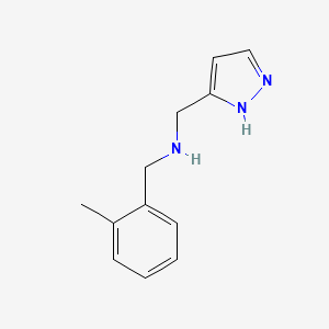 molecular formula C12H15N3 B7575775 1-(2-methylphenyl)-N-(1H-pyrazol-5-ylmethyl)methanamine 