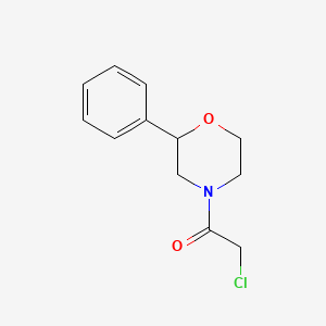molecular formula C12H14ClNO2 B7575784 2-Chloro-1-(2-phenylmorpholin-4-yl)ethanone 