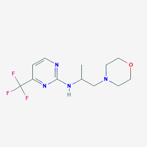 molecular formula C12H17F3N4O B7575794 N-(1-morpholin-4-ylpropan-2-yl)-4-(trifluoromethyl)pyrimidin-2-amine 
