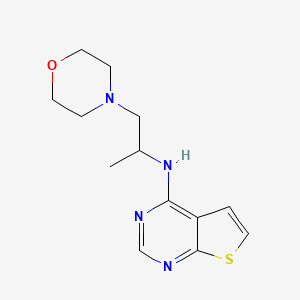 molecular formula C13H18N4OS B7575808 N-(1-morpholin-4-ylpropan-2-yl)thieno[2,3-d]pyrimidin-4-amine 