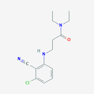 molecular formula C14H18ClN3O B7575820 3-(3-chloro-2-cyanoanilino)-N,N-diethylpropanamide 