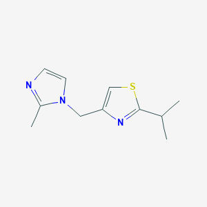 molecular formula C11H15N3S B7575838 4-[(2-Methylimidazol-1-yl)methyl]-2-propan-2-yl-1,3-thiazole 