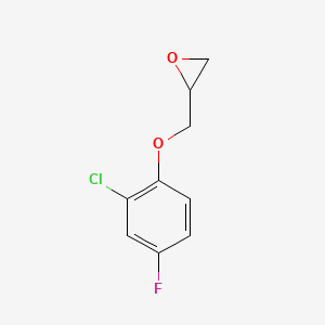 molecular formula C9H8ClFO2 B7575842 2-[(2-Chloro-4-fluorophenoxy)methyl]oxirane 