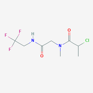 molecular formula C8H12ClF3N2O2 B7575850 2-chloro-N-methyl-N-[2-oxo-2-(2,2,2-trifluoroethylamino)ethyl]propanamide 