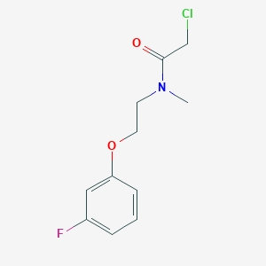 molecular formula C11H13ClFNO2 B7575853 2-chloro-N-[2-(3-fluorophenoxy)ethyl]-N-methylacetamide 