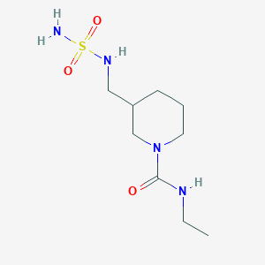 molecular formula C9H20N4O3S B7575864 N-ethyl-3-[(sulfamoylamino)methyl]piperidine-1-carboxamide 