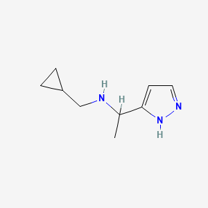 molecular formula C9H15N3 B7575885 N-(cyclopropylmethyl)-1-(1H-pyrazol-5-yl)ethanamine 