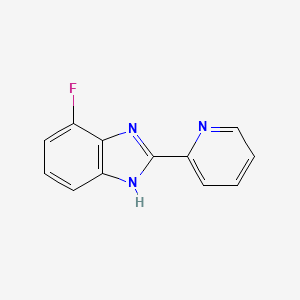 molecular formula C12H8FN3 B7575889 4-fluoro-2-pyridin-2-yl-1H-benzimidazole 