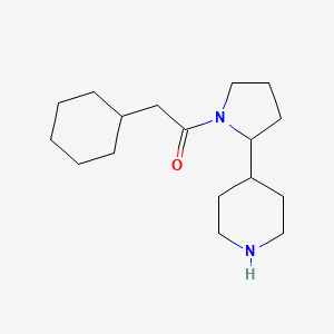 molecular formula C17H30N2O B7575897 2-Cyclohexyl-1-(2-piperidin-4-ylpyrrolidin-1-yl)ethanone 
