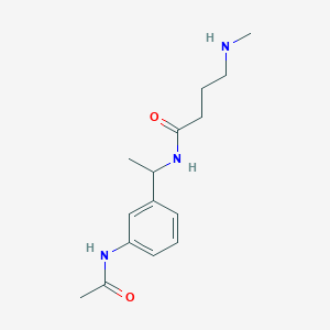 molecular formula C15H23N3O2 B7575906 N-[1-(3-acetamidophenyl)ethyl]-4-(methylamino)butanamide 