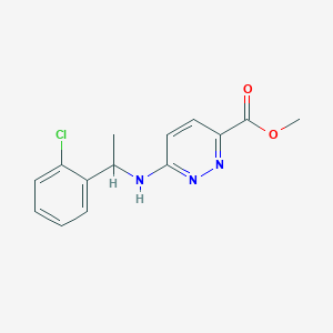 molecular formula C14H14ClN3O2 B7575938 Methyl 6-[1-(2-chlorophenyl)ethylamino]pyridazine-3-carboxylate 
