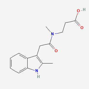 molecular formula C15H18N2O3 B7575941 3-[methyl-[2-(2-methyl-1H-indol-3-yl)acetyl]amino]propanoic acid 