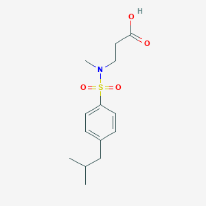 molecular formula C14H21NO4S B7575948 3-[Methyl-[4-(2-methylpropyl)phenyl]sulfonylamino]propanoic acid 
