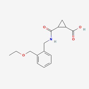 molecular formula C15H19NO4 B7575955 2-[[2-(Ethoxymethyl)phenyl]methylcarbamoyl]cyclopropane-1-carboxylic acid 