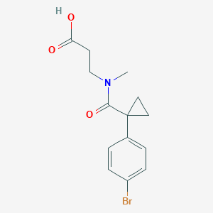 molecular formula C14H16BrNO3 B7575962 3-[[1-(4-Bromophenyl)cyclopropanecarbonyl]-methylamino]propanoic acid 