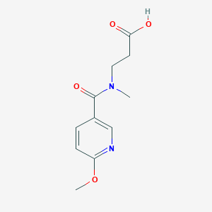 molecular formula C11H14N2O4 B7575993 3-[(6-Methoxypyridine-3-carbonyl)-methylamino]propanoic acid 