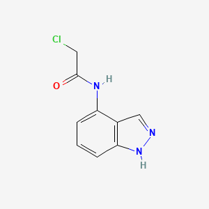 molecular formula C9H8ClN3O B7575997 2-chloro-N-(1H-indazol-4-yl)acetamide 